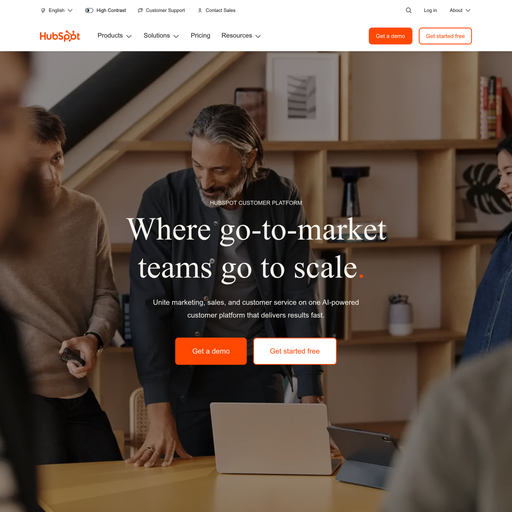 hubspot.com homepage in Nov 2025