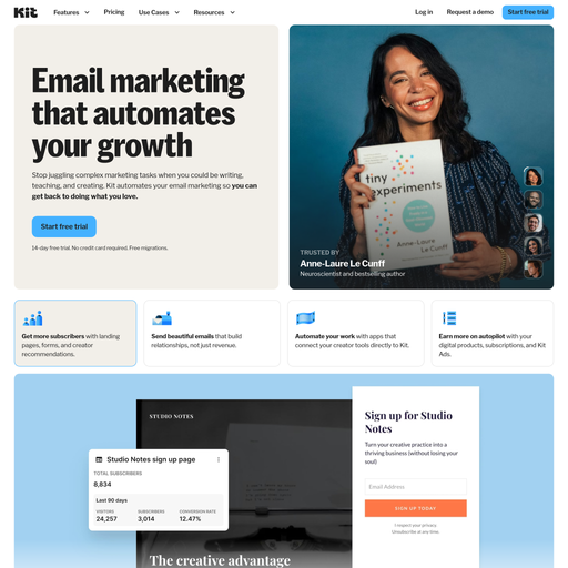 kit.com homepage in Apr 2026