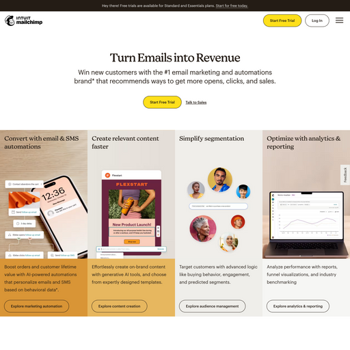 mailchimp.com homepage in Feb 2024