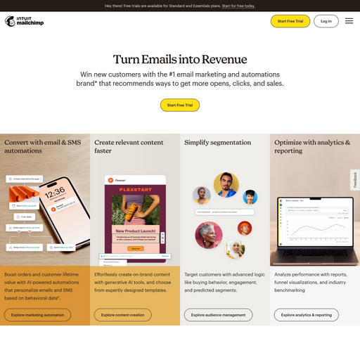 mailchimp.com homepage in Mar 2024