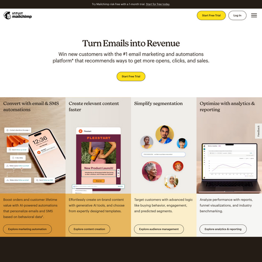 mailchimp.com homepage in Jun 2024