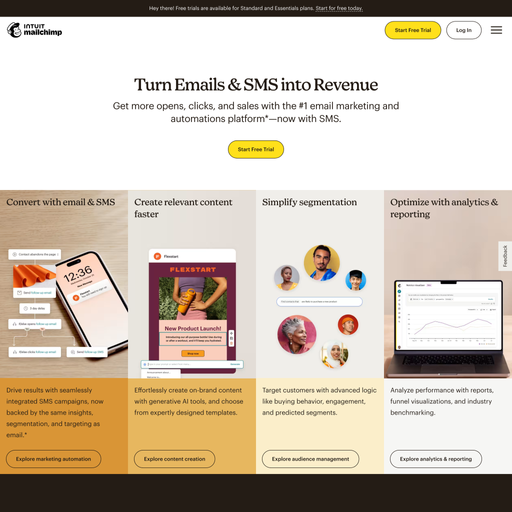 mailchimp.com homepage in Jul 2024