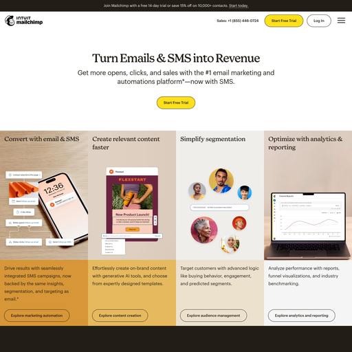 mailchimp.com homepage in Jun 2025