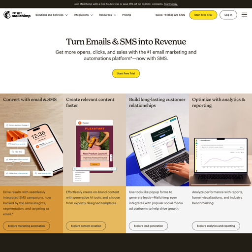 mailchimp.com homepage in Jul 2025