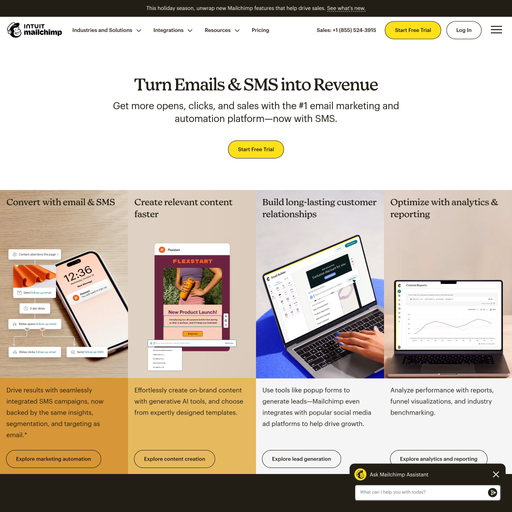 mailchimp.com homepage in Dec 2025