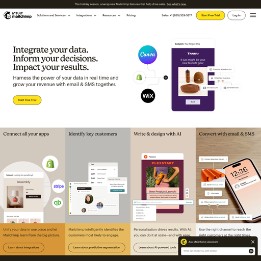 mailchimp.com homepage in Jan 2026