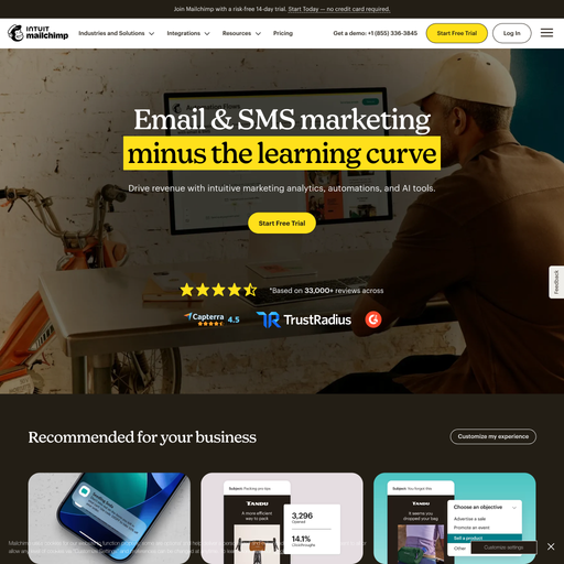 mailchimp.com homepage in Jul 2026