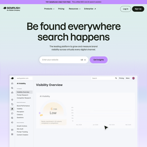 semrush.com homepage in Jun 2026